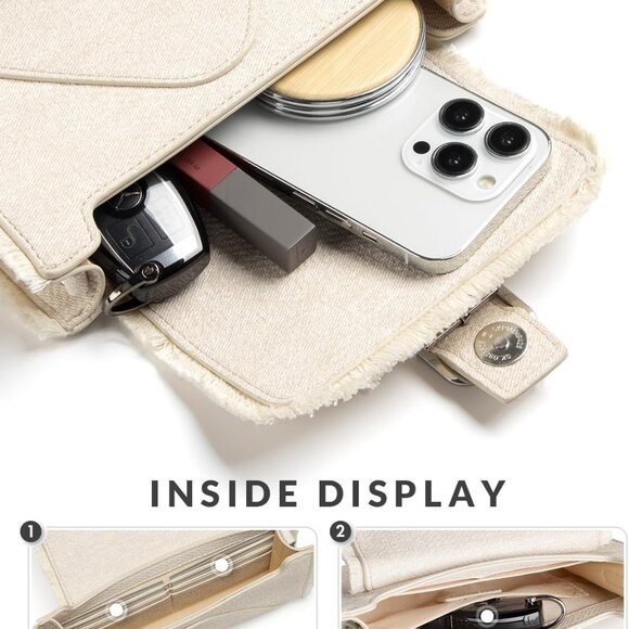 Crossbody Bag for Women Leather Small Purse Cellphone Wallet Adjustable Chain - Picture 2 of 7